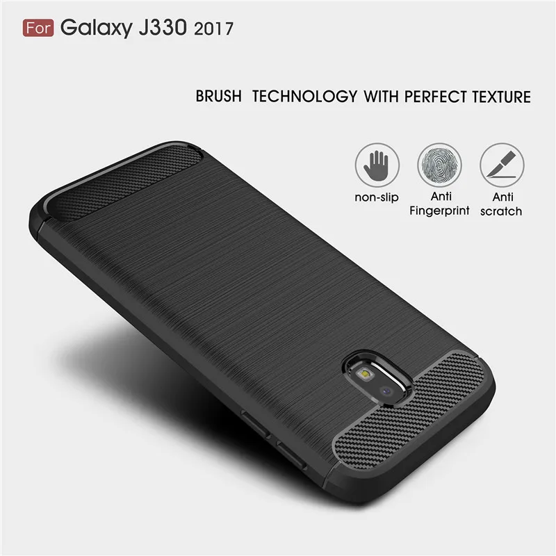 Whyes для samsung Galaxy J3 чехол J330 углеродное волокно мягкий ТПУ тяжелый противоударный силиконовый чехол для samsung J3 J330 чехол