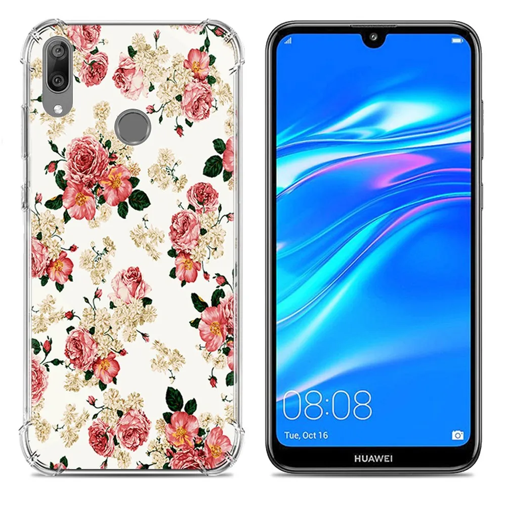 KHW2079F_1_JONSNOW Soft Case for Huawei Y7 2019 Colorful 10 Patterns Silicone Case for Y7 Prime 2019 6.26 inch Anti-knock Protect Phone Cover