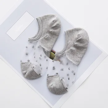 

LNRRABC Comfortable Women Free Size Invisible Thin Dot Print Socks Lace Soft Multicolor Low Cut Ankle Socks Casual Hosiery