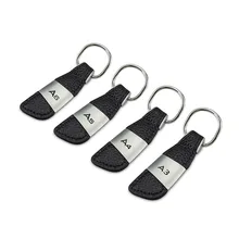 Car Key Chain Leather Emblem Keyring for Audi A3 8P 8L 8V A4 B6 B8 B7 B5 B9 A5 A6 C6 Sline Q5 Q7 S3 S4 S5 S6 RS3 RS4 RS5 RS6 R8