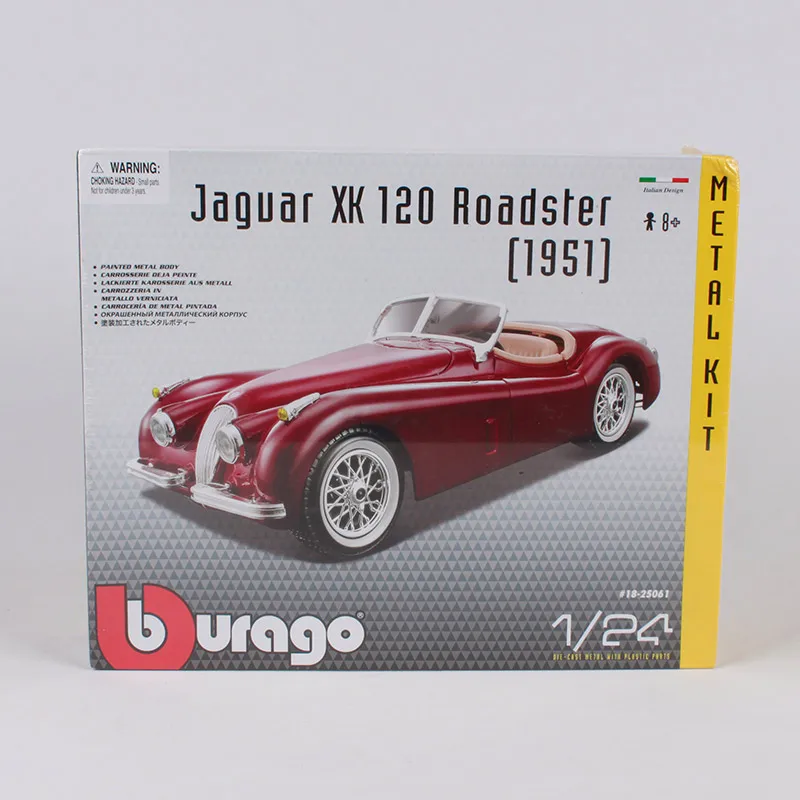 Bburago 1:24 Jaguar 1951 XK 120 Roadster набор для литья под давлением, классическая роскошная модель автомобиля, ручная сборка, игрушечный автомобиль 25061