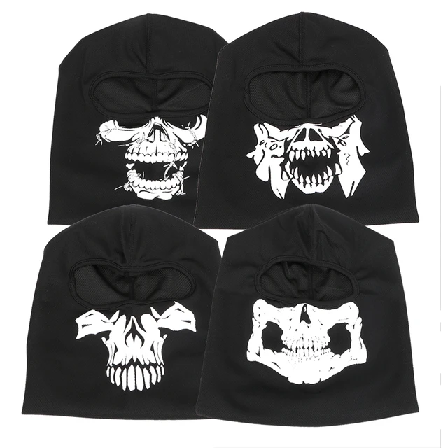 Balaclava Motorcycle Bike Mask Windproof Halloween Ghost Skull Winter Ski Mask Neck Warm Breathable Full Face Mask