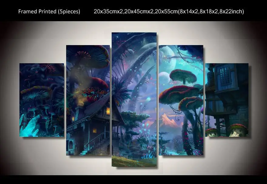 World Warcraft Poster Promotion For Promotional 5 Panels World Of Warcraft Game Poster Wall Art Picture Home Decoration Living Room Oil Printed