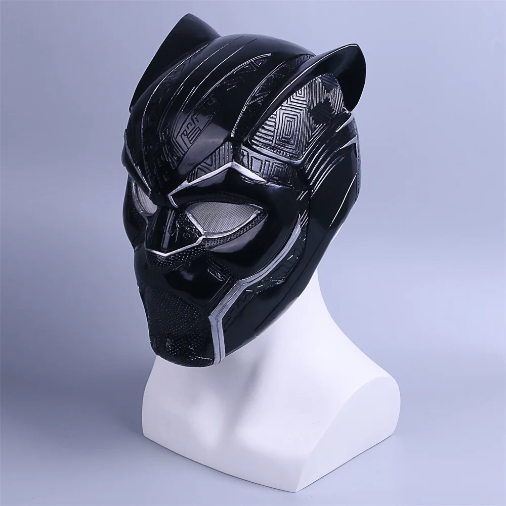 2018 New Black Panther Helmet Cosplay T'Challa Mask Costume Halloween Helmet Handmade PVC prop (4)