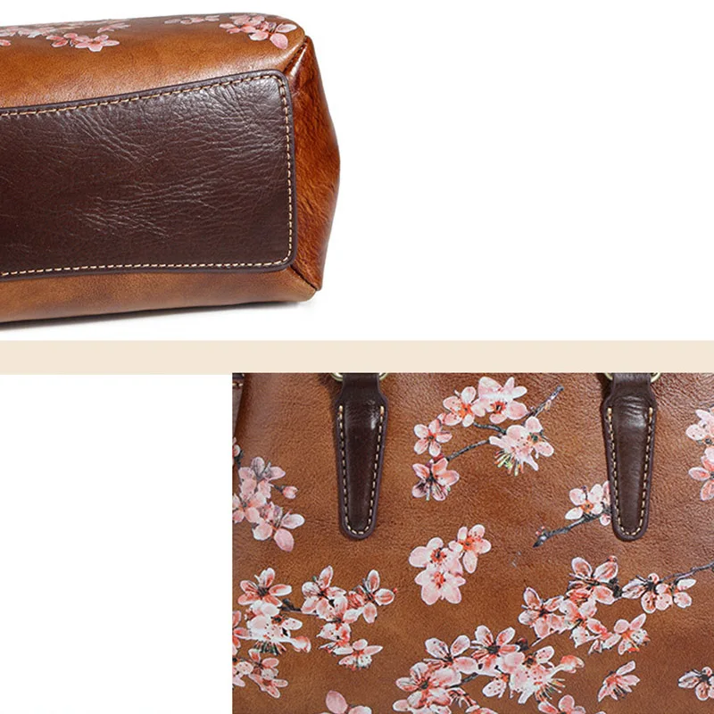 AETOO Casual leather women's bags, vintage leather slanted bags, a one-shoulder hand-colored handbag,