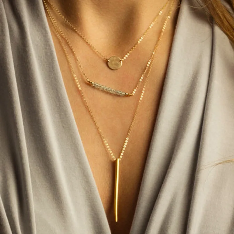 

Celebrity Jewelry Choker Necklace Multi Layered bohemian necklace Women vintage accessories Pendant Collar