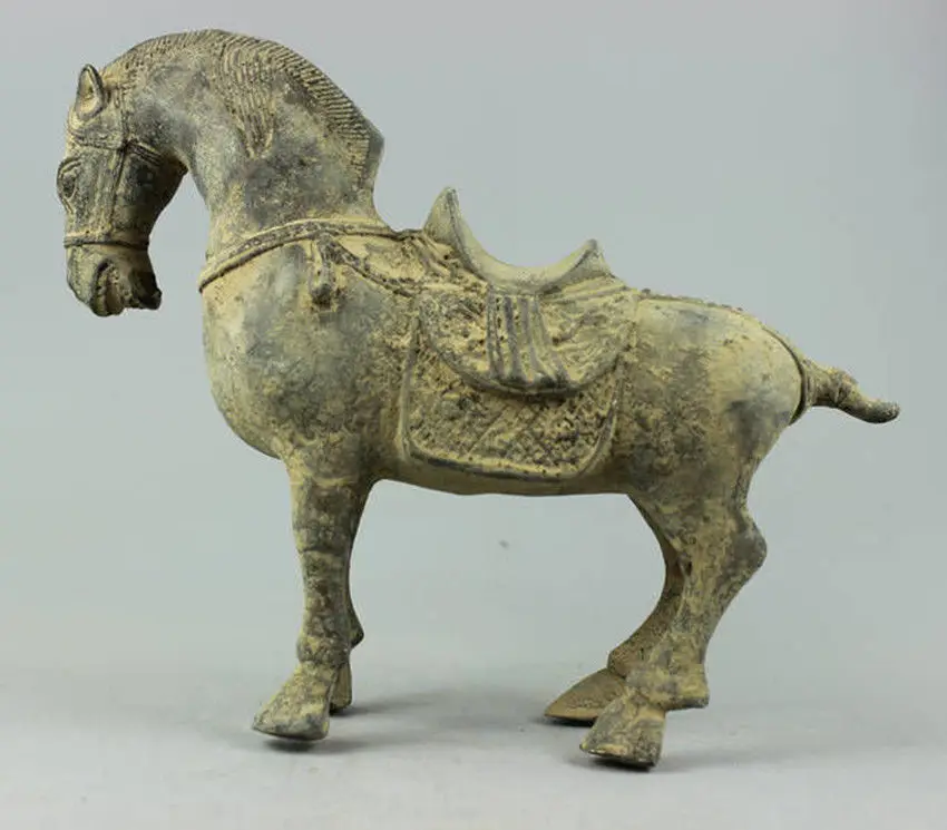 

Collectible Decorated Old Handwork animal head pure sculpture Horse statue Healing Medicine Decoration 100% Brass Bronze