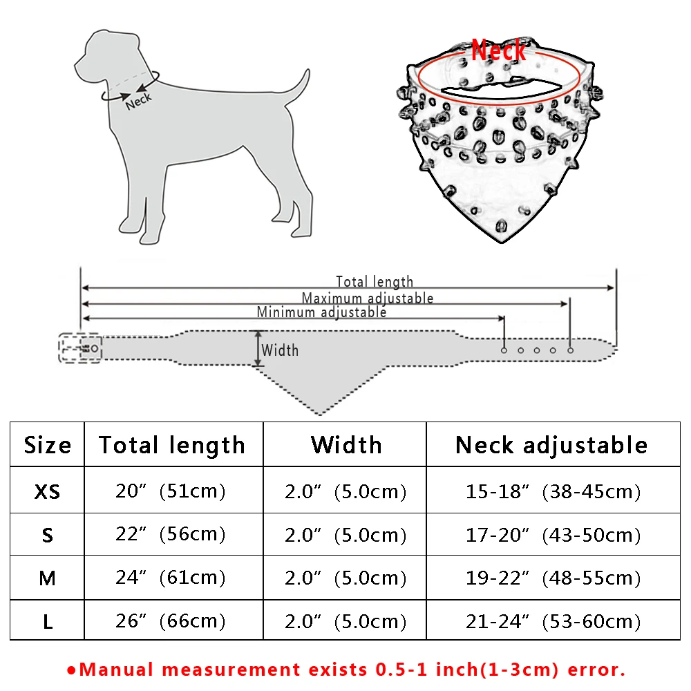 Кожаная бандана для собак нагрудники-шарфы ошейник шипы собачий ошейник с шипами кожаный ошейник для домашних животных ошейник для средних и больших питомцев питбуль мастиф