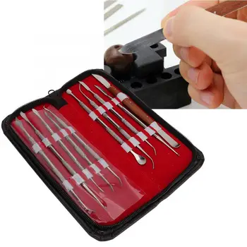 

Professional 10Pcs/Box Packing Diy Wax Carving Pen With Anti-Slip Knife Handle Engraving Knife for Jeweler Jewelry Making Tool b