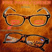 = CLARA VIDA = пять пар многофункциональных БИФОКАЛЬНЫХ линз с леопардовым принтом для мужчин и женщин, очки для чтения+ 1+ 1,5+ 2+ 2,5+ 3+ 3,5+ 4