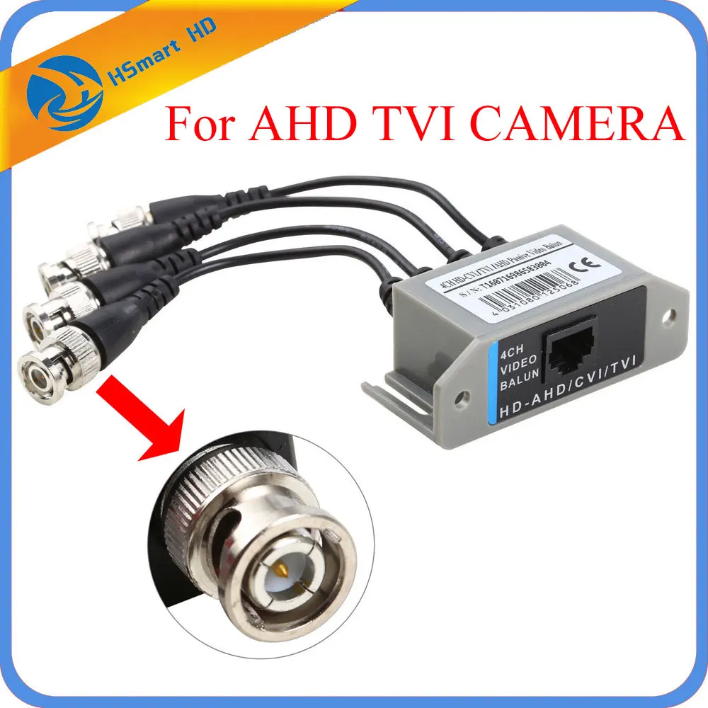 Горячий 4CH HD пассивный видео балун трансивер BNC к UTP RJ45 CCTV через витые пары для AHD TVI CVI камера DVR CCTV система