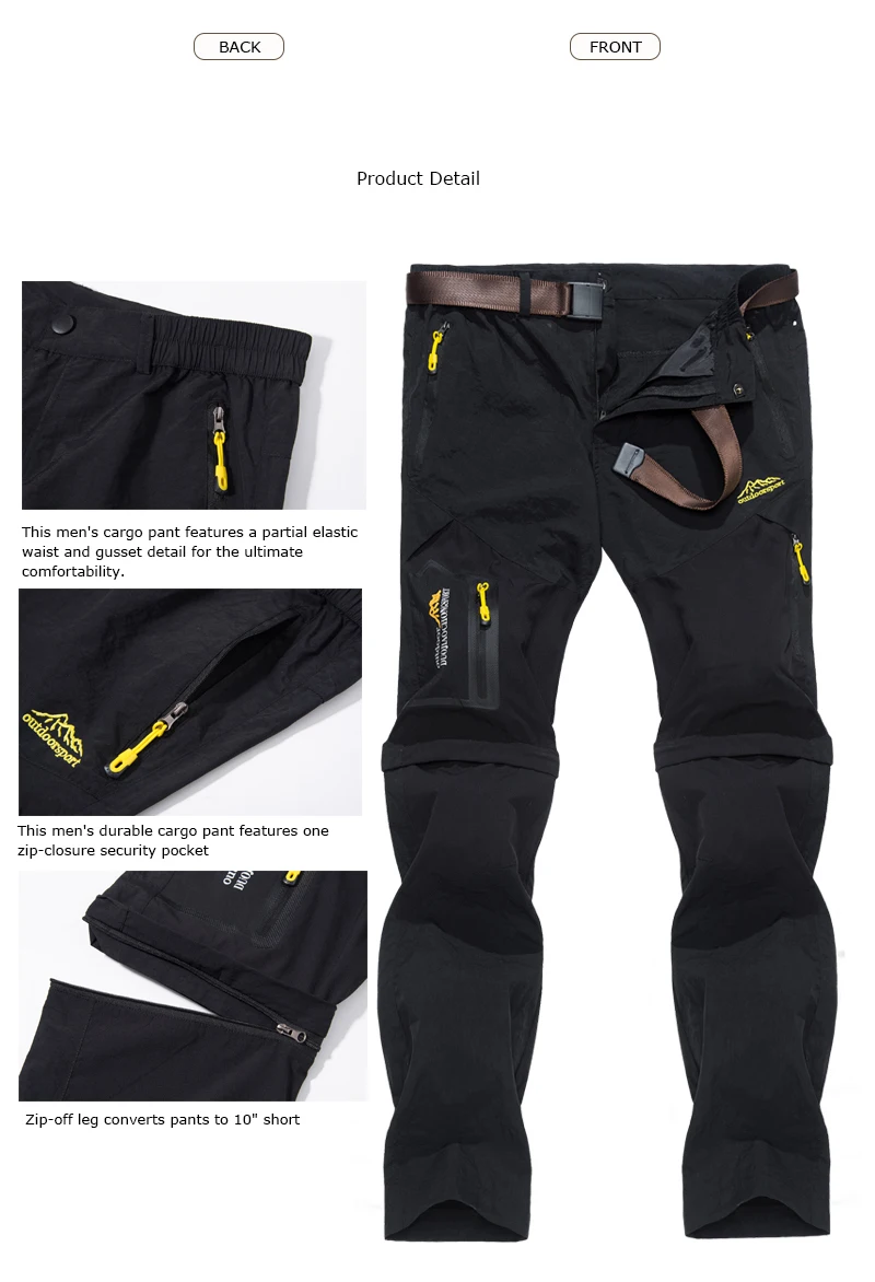 Наружные мужские тактические легкие быстросохнущие Стрейчевые брюки-карго с молнией для пеших прогулок, кемпинга, путешествий
