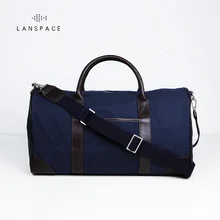 LANSPACE Мужская Холщовая Сумка кожаная модная дорожная сумка брендовый багаж