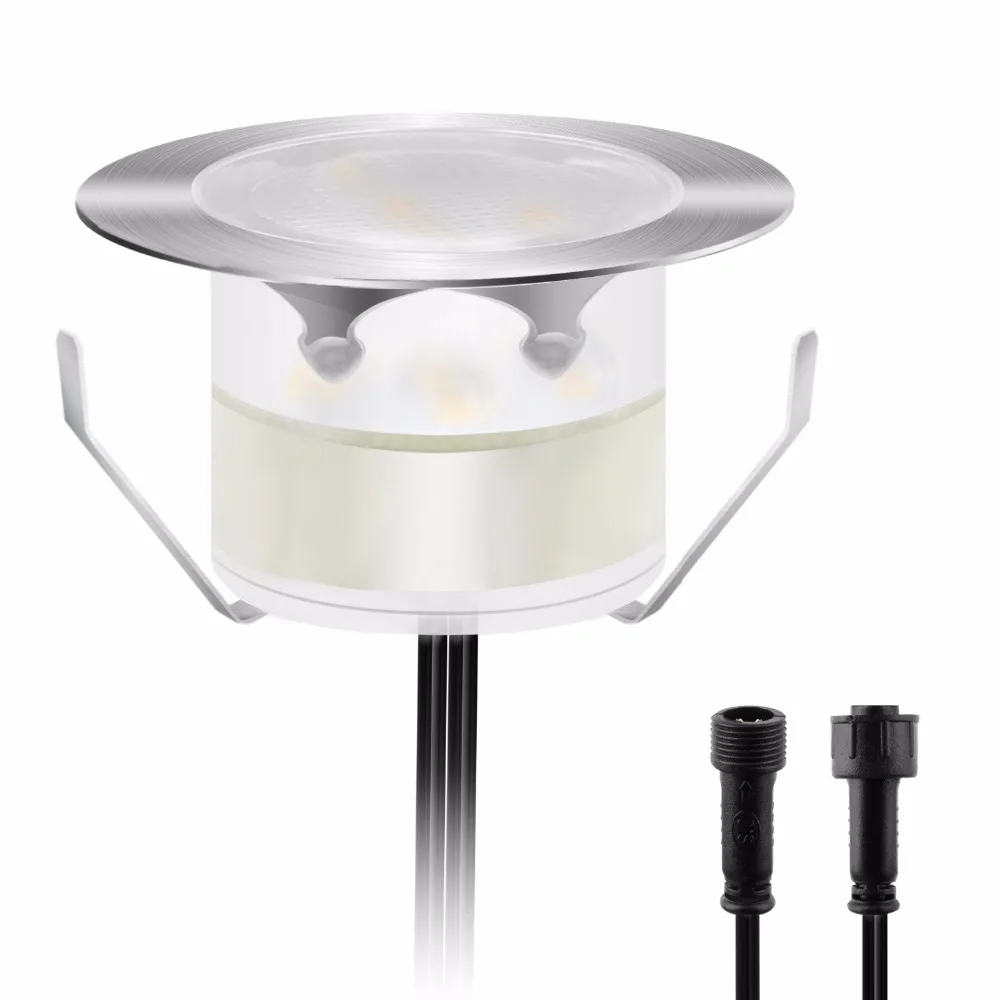 Нержавеющая сталь 1 Вт DC12V Светодиодные лампы для палубы IP67 SMD2835 LED садовое