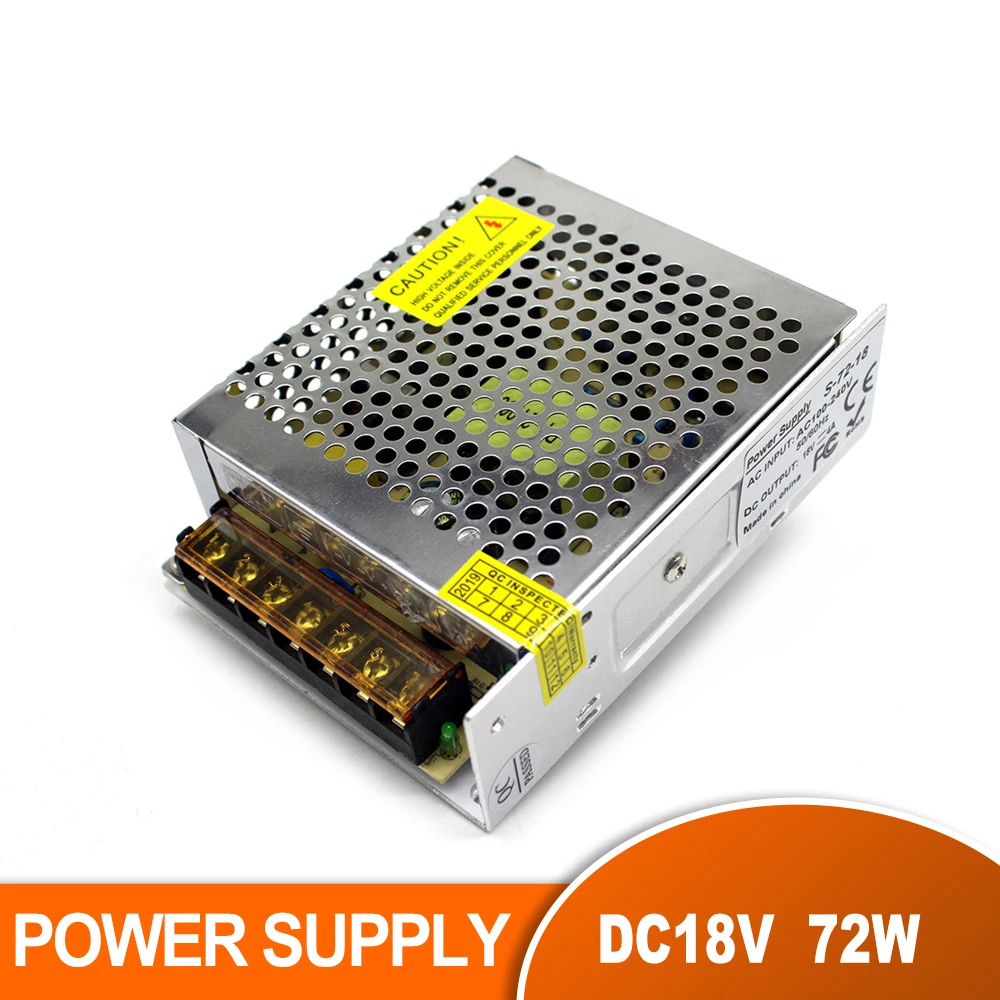 

Switching Power Supply DC18V 4A 72W Adapter Transformer 100-240V AC TO DC 18v SMPS For Led Strip CNC 3D Printer Display
