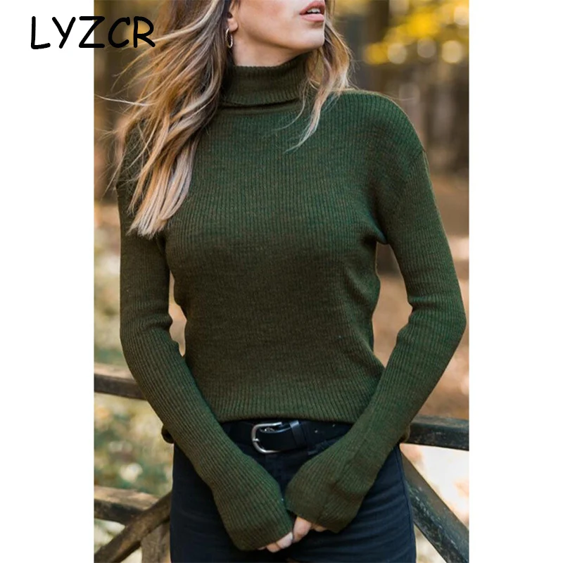 Basic Knit Turtleneck Sweater Women Warm Slim Autumn Winter Sweater Women Pullovers Kintwear Sweaters Female Pull Femme