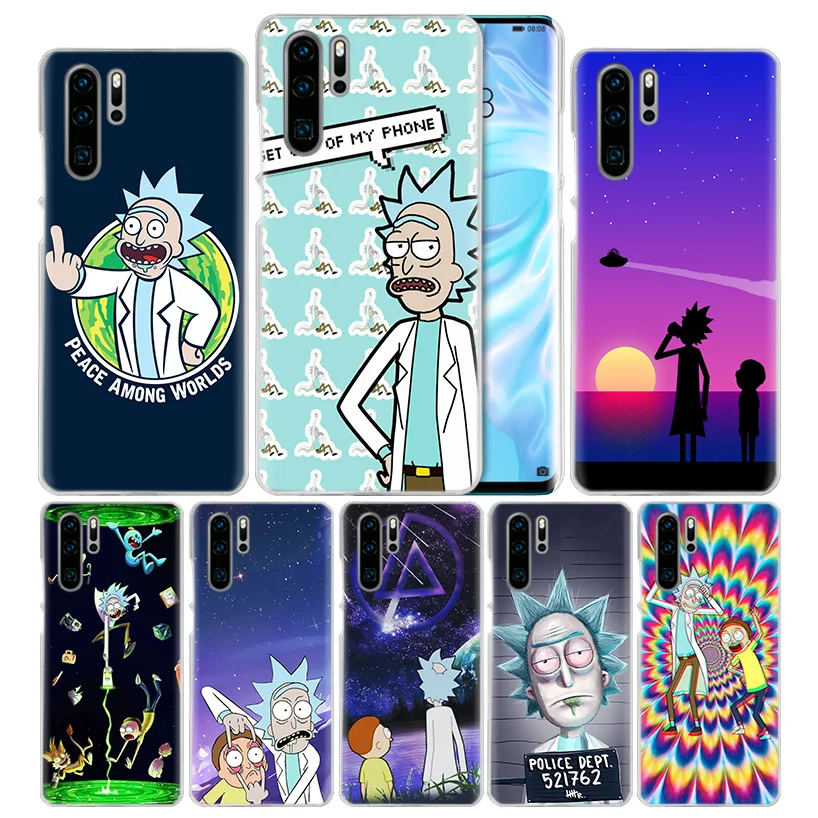 

Rick and morty Cartoon Case for Huawei P20 P30 P Smart 2019 Nova 4 3i P10 P9 P8 Mate 10 20 lite Pro Mini Hard PC Phone Cover Hot