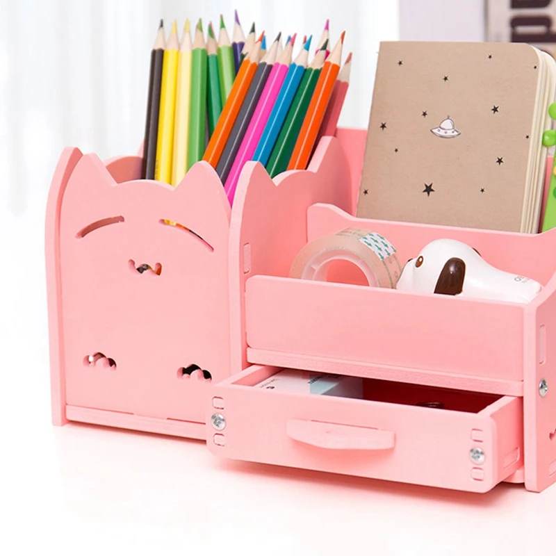 Многофункциональный держатель для ручек креативная модная Корейская Студенческая милая детская настольная коробка для хранения украшений офисный Органайзер Ящик