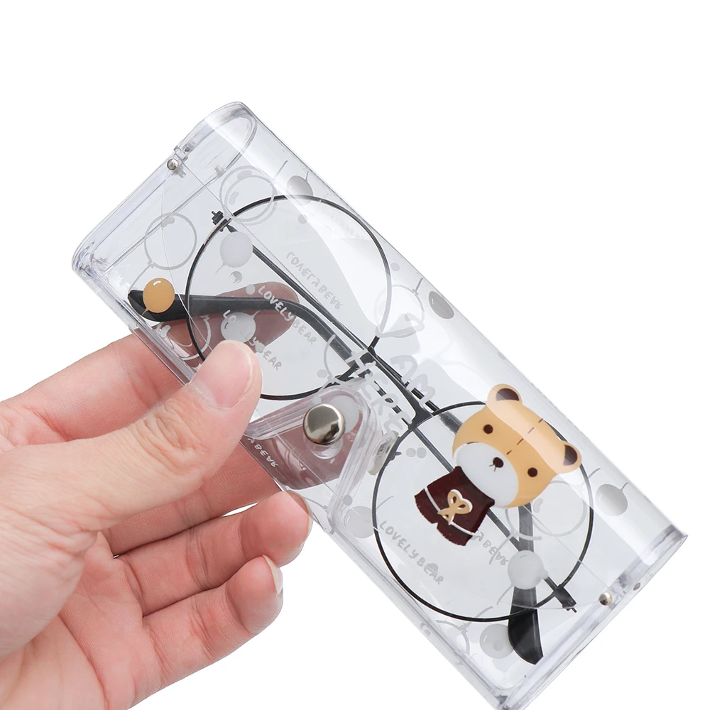 

1 PC Cartoon Cute Travel Women Transparent PVC Eye Glasses Box Bag Case Protection Carry Box Eye wear Accessoires for Adults/Ki