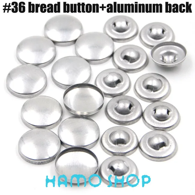 

50sets/lot #36 Aluminum Bread Shape Round Fabric Covered Cloth Button Cover Metal Jewelry Accessories Free Shipping