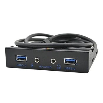 

200pcs/lot 20 Pin 4 Port USB 3.0 Hub HD Audio Headphone Jack Mic Connector PC Front Panel For Desktop 3.5 Inch Floppy Bay