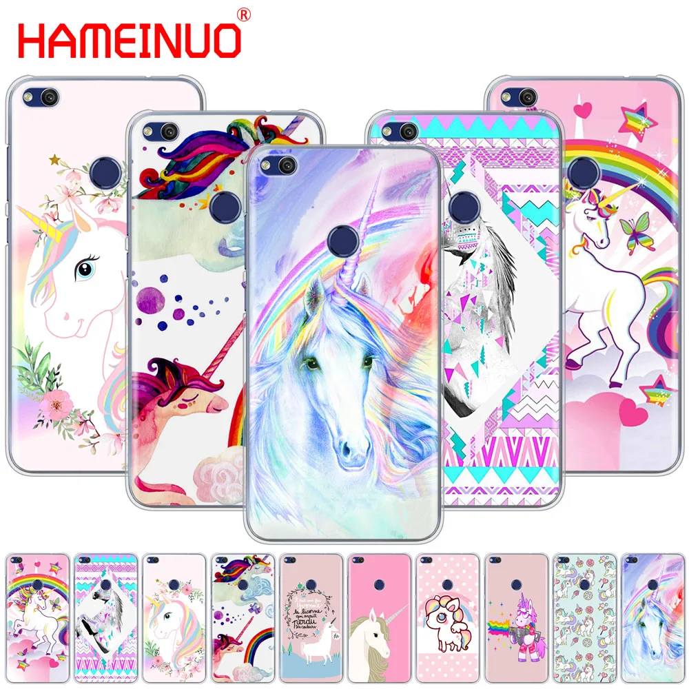 HAMEINUO Rainbow Lovely Unicorn Cover phone Case for huawei Ascend P7 P8 P9 P10 P20 lite plus pro G9 G8 G7 2017 | Мобильные телефоны