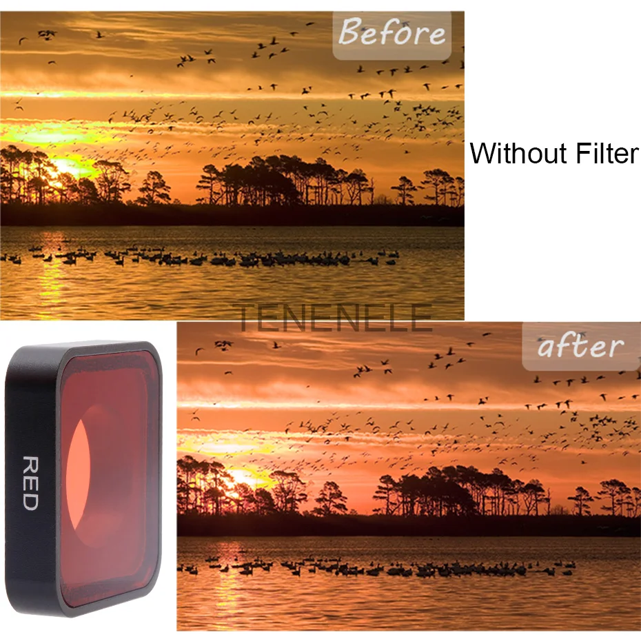 Hero5/Hero6 поляризации UV ND 4, 8 16 Камера фильтры для GoPro Hero 5/5 черный/6/ красный Желтый Пурпурный фильтр для дайвинга аксессуары