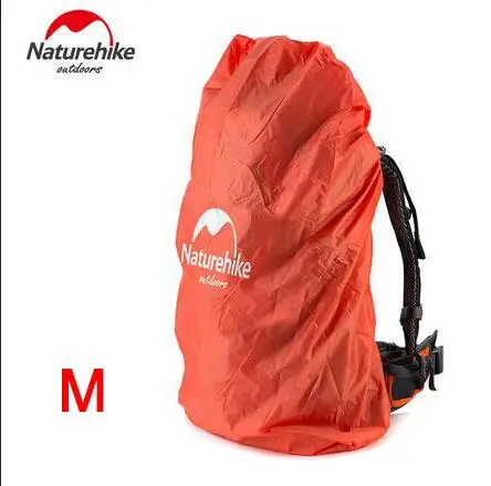 NatureHike чехол для сумки 20~ 30L водонепроницаемый дождевик для рюкзака кемпинга пешего туризма Велоспорт школьный рюкзак багажные сумки пылезащитные чехлы - Цвет: Orange M 30-50L