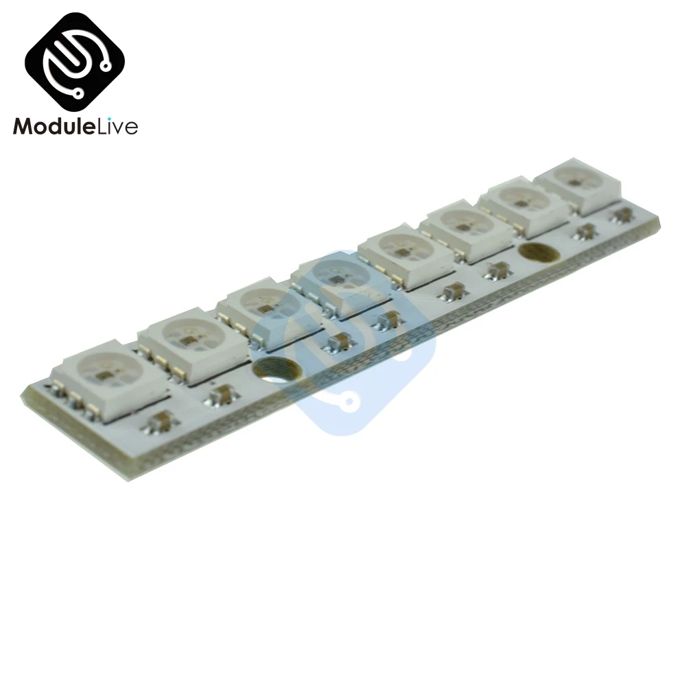 WS2812 WS 2811 5050 RGB СВЕТОДИОДНЫЙ модуль панели лампы 5 в 8 битный Радужный светодиодный