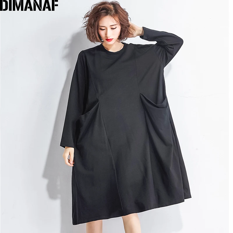 Dimanaf женский платье плюс Размеры Femme элегантные женские Vestidos из мягкого хлопка