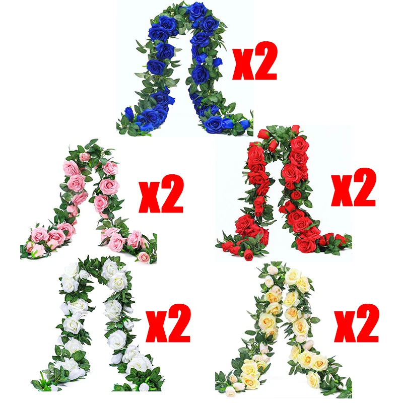 2 шт дисплей искусственные розы лоза свадьбы трубы Крытый Открытый гирлянда с