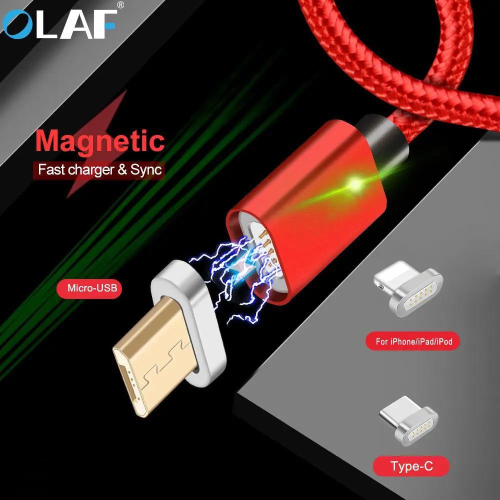 

OLAF Magnetic Cable Micro usb Type C Fast Charging Adapter Phone Microusb Type-C Magnet Charger Usb C For iphone Samsung xiaomi