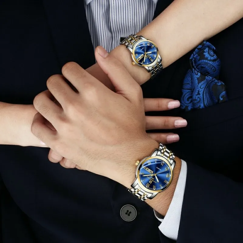 Luxury Brand Watch Business Watches  Men Sports Watches Waterproof Full Solid Steel Quartz Watch Suitable for Men and Women