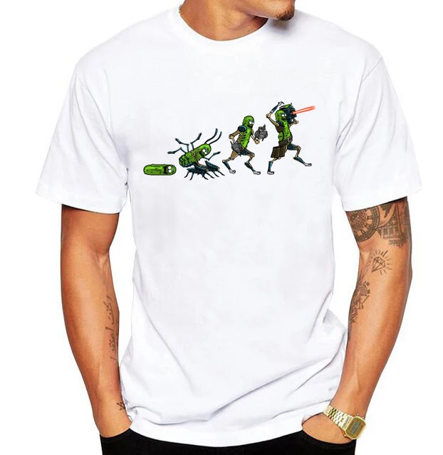 

Original Design Evolutionary Pickle T-Shirt men Ricka and morty tshirt punk tops hipster tee shirt rick y morty t-shirt camise