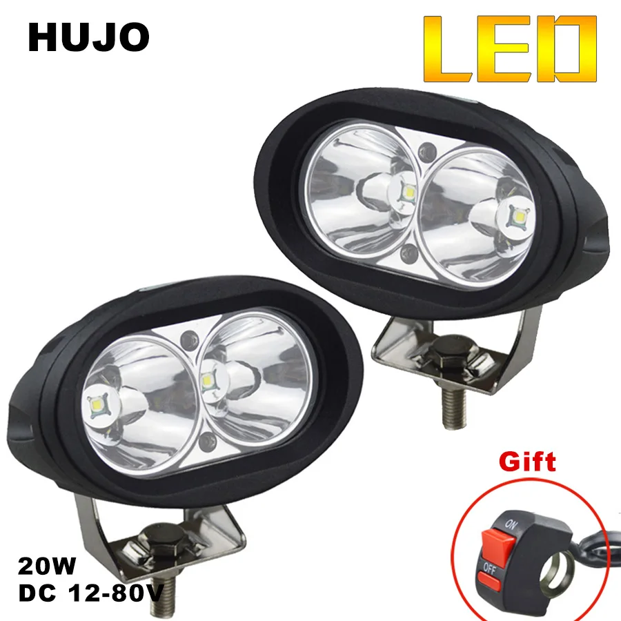 

HuJo U10 Motorcycle LED Work Light 20W 2150 Lumen Universal Spot Bicycle Off Road ATV 4WD Car Driving Fog Auxiliary Lamp