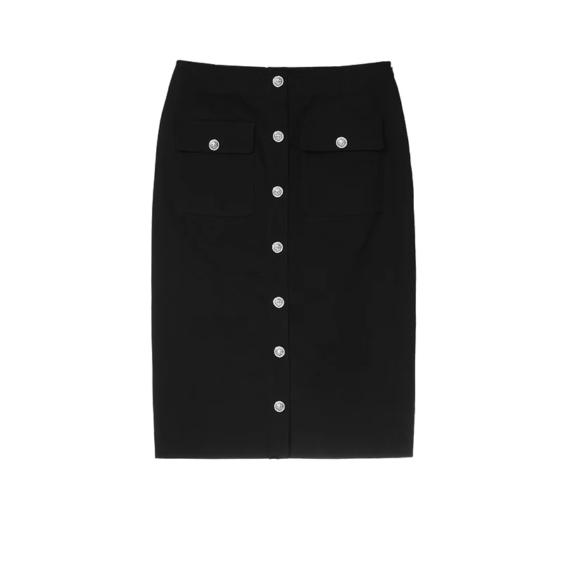 Evaouxiu Женщины Новая Мода Элегантный Прямо Джинсовые Юбки Кнопка|button skirt|denim skirtdenim