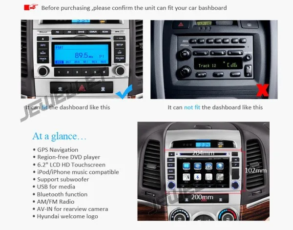 Excellent 9" Octa core IPS screen Android 9.0 Car GPS radio Navigation for Hyundai Santa Fe, Inokom Santa Fe 2007-2012 with 4G/Wifi 0