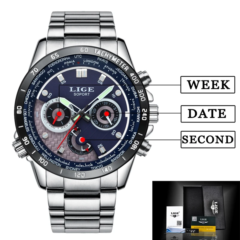 2017 Fashion Luxury Brand LIGE Chronograph Men Sports Watches Waterproof Full Steel Casual Quartz Men's Watch Relogio Masculino 2017 Fashion Luxury Brand LIGE Chronograph Men Sports Watches Waterproof Full Steel Casual Quartz Men's Watch Relogio Masculino