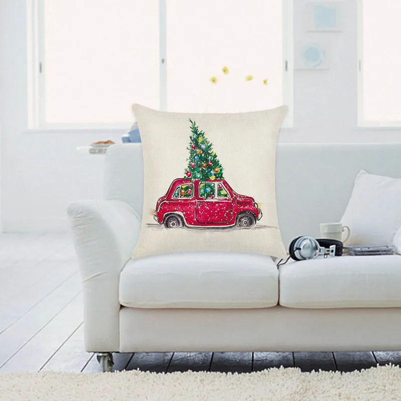 Merry Christmas чехол для подушки Подушка с принтом мультфильм мягкий автомобиль