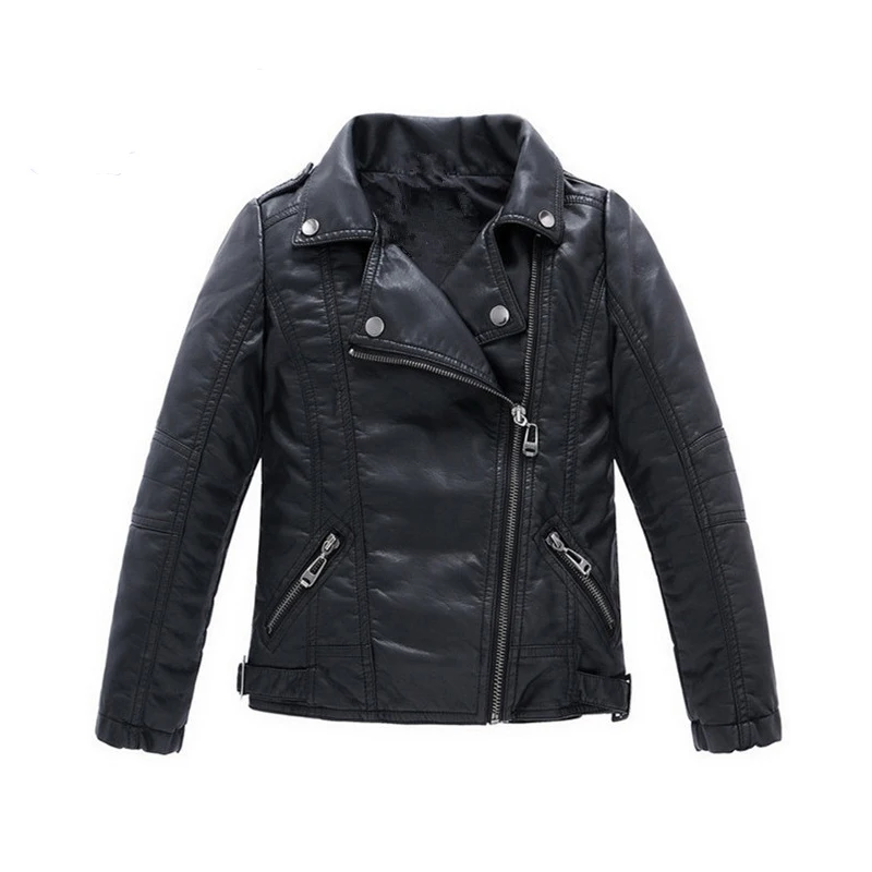 Billige Mädchen PU Leder Jacke Für Jungen 2019 Heißer Herbst Feste Beiläufige Oberbekleidung Leder Kleidung Kinder Jacke Jugendliche Mäntel 3 14Y