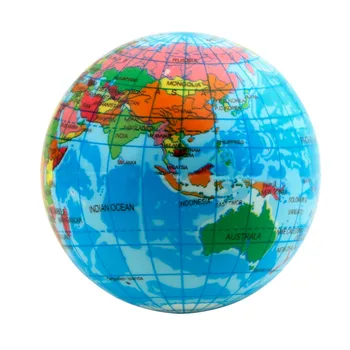 

Hot! World Map Foam Earth Globe Stress Relief Bouncy Ball Atlas Geography Toy TH092 New Sale