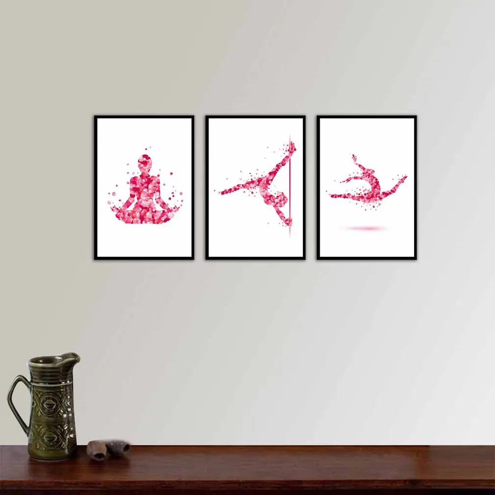 

Gymnastics Three Set Wall Art Canvas Concise Spray Printing Home Decoration