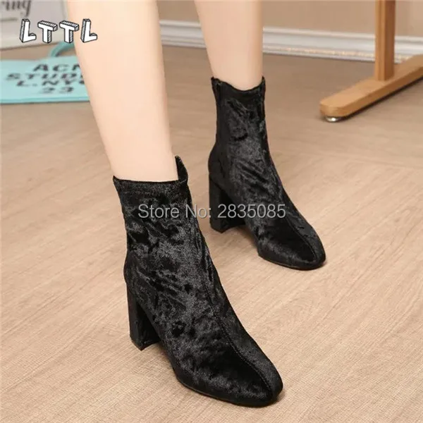 Chunky as Côté Cheville Designer Partiel Nouvelle Transport Rond Haute Bout Rose As Stretch Velours Mode Talons Noir Bottes À Pic Chaussons Zip Talon De Chargement Femmes Pic Chaussures q78F7v