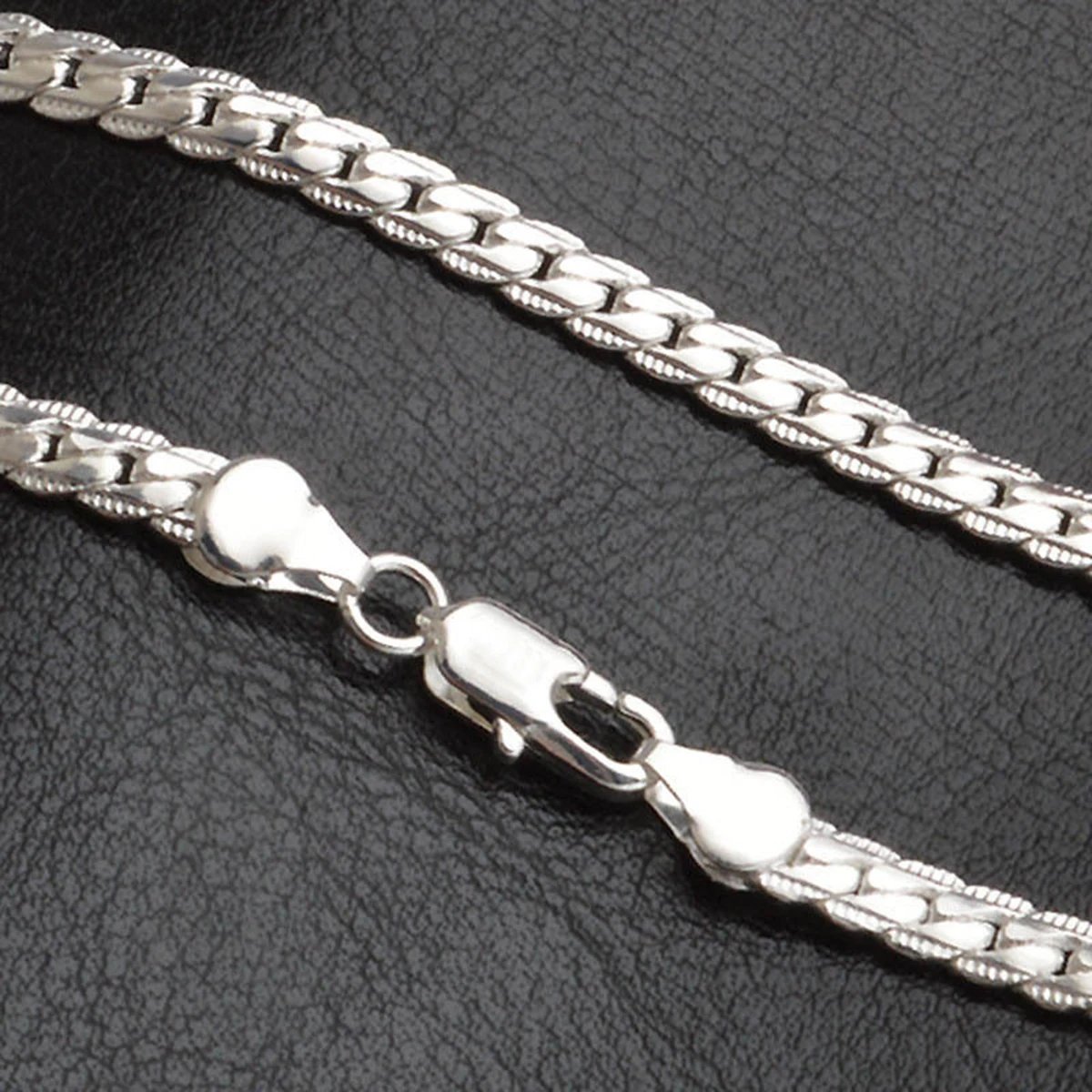 20inch Stainless Steel Flat Necklace Chain Men Silver Plated Choker Necklaces Men DIY Jewelry Accessories Shellhard