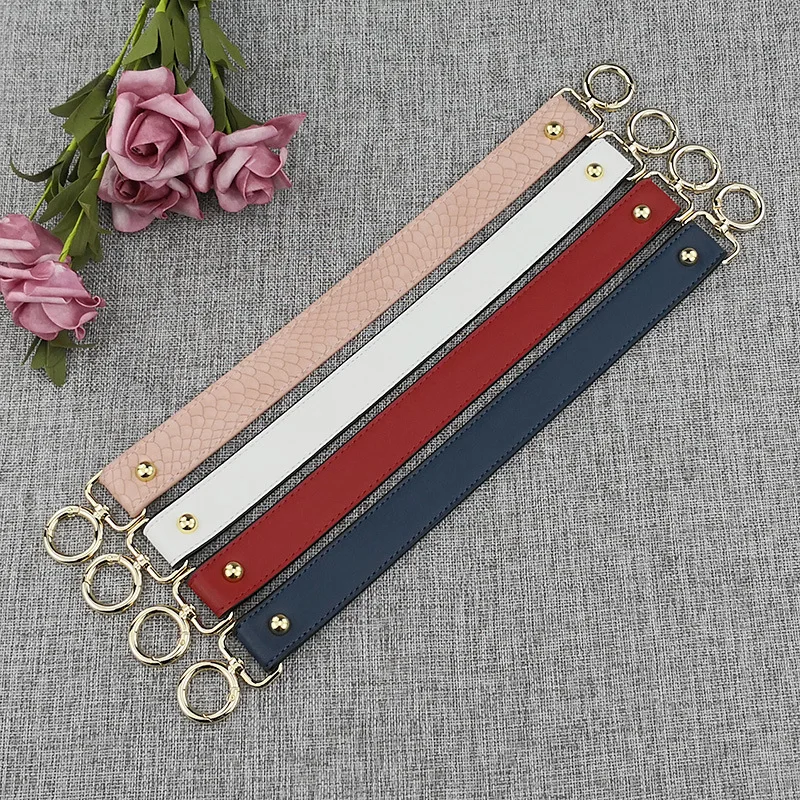 

Short Shoulder Strap Women Bag Wrist Strap Circle Buckle Solid Color Wide Straps Handbag Accessories Pu Leather Purse Parts