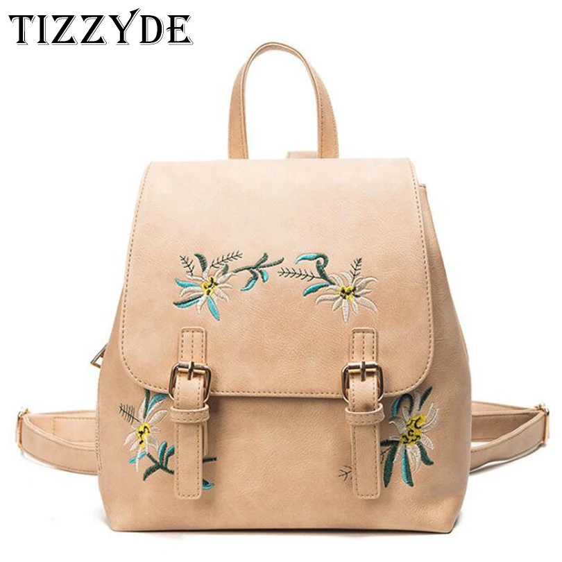 

2018 New Embroidery Flower Woman Backpack Female School Bags National High Quality Mochila Travel For Adolescent Girls ZZL28