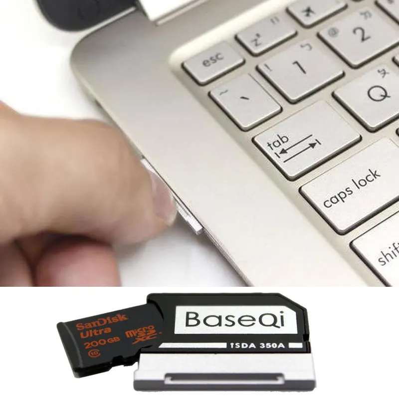 Baseqi Металлический Micro SD кардридер алюминиевый microsd Ninja Stealth Reader для microsoft Surface Book 13 дюймов 350A дропшиппинг