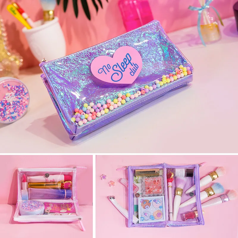 

Bentoy Jelly Laser Cosmetic Case Women PVC Waterproof Travel Cute Make Up Beauty Storage Organizer Bag Handbag For Girls Gift