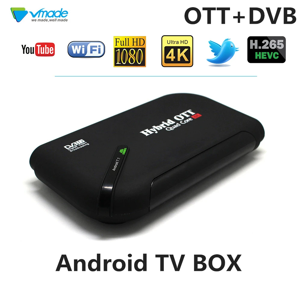 

VMADE android tv box Android 7.1 OTT/DVB-T2 with dvb-t/h.264/mpeg4 support android wifi iptv youtube 3G USB dongle set top boxes