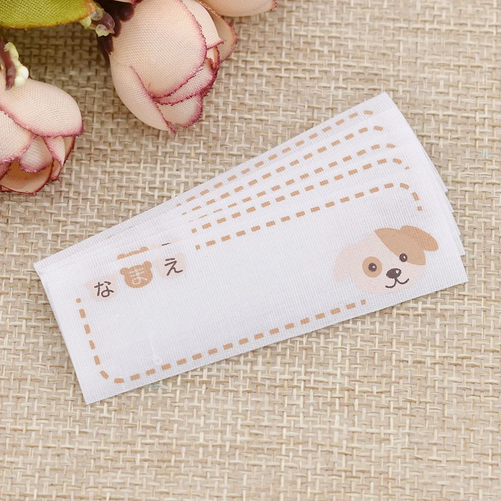 

6pcs Cartoon Animals Deer Dog Bear Pattern Name Labels Iron On Children Garment School Bag DIY Decor Cloth Tags